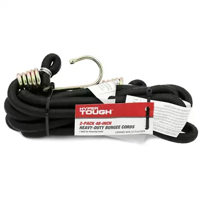 2 Pack 48 Inch Heavy Duty Rubber Bungee Cords Black • $10.25