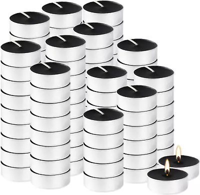 100 Pack Black Tealight Candles4 Hour Unscented Votive Candle For Halloween Hom • $15.67