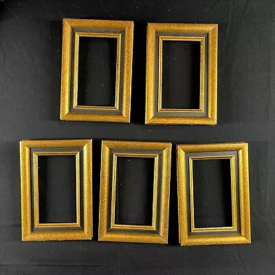 Vintage Wood Picture Frames Art Decor Gallery Wall Lot Of 5 -  ~3 X 5 In • $24