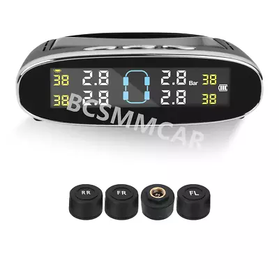 Wireless Solar TPMS LCD Car Tire Pressure Monitoring System + 4 External Sensors • $28.70