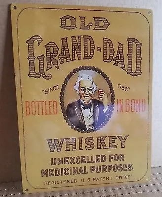 $19.99 • Buy Old Granddad Whiskey Vintage Label Ad Reproduction Steel Sign Bar Decor