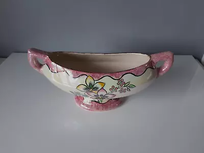 Vintage Kensington Ware Pink Lustre Floral Ceramic Vase - 30.5 Cm Long • £25