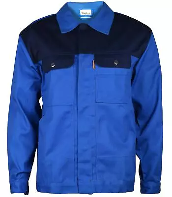 Mens Heavy Duty Work Jacket Long Sleeve Collared Winter Multi Pocket Button Coat • £6.99