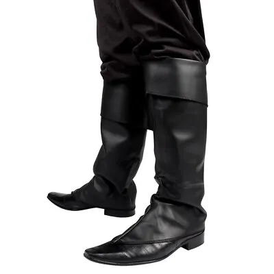 Adult Black Pirate / Musketeer Fancy Dress Boot Top Covers Parties / Events New • £9.99
