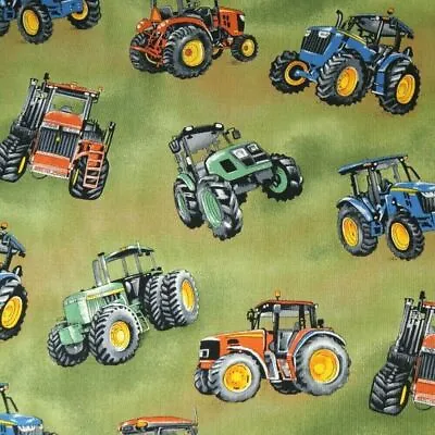 100% Cotton Fabric Nutex Farm Animals In The Country Sheep Horse Tractor Time • £1.99