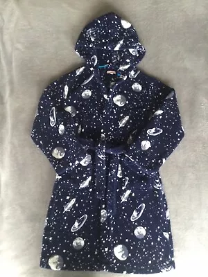 £4.50 • Buy Blue Zoo Navy Blue Space Planet Print Fleece Dressing Gown Age 9-10 Years