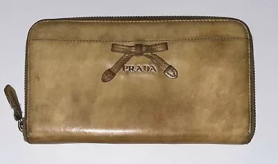 Authentic Vintage Prada Tan Bow Wallet • $125