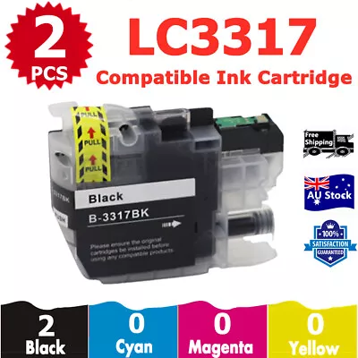 2X LC3317 LC-3317 Black Compatible Ink For Brother MFC J5330dw J6530dw LC3319 XL • $16.50