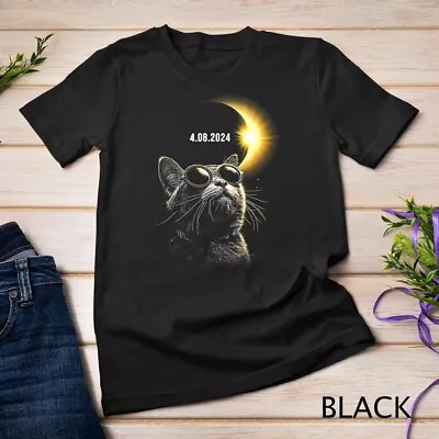 Solar Eclipse 2024 Shirt Total Eclipse April 8th 2024 Cat T-Shirt Unisex T-shirt • $16.99