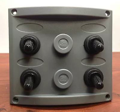 Marine Boat Grey 4 Gang Ip65 Switch Panel Neoprene Capped Switches • $29.99