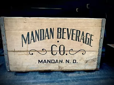 Rare Mandan Beverage Co Crate Wood Box North Dakota ND Vintage • $188