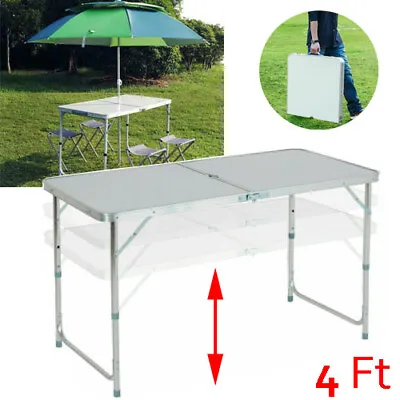 £23.78 • Buy 4ft Folding Table Trestle Camping Party Picnic BBQ Stall Garden Indoor Outdoor