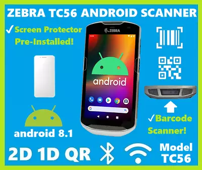 Zebra TC56 Wireless Android Handheld 2D/1D/QR Code Barcode Scanner Unlocked!🔥⭐ • $124.99