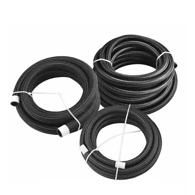 AN4/AN6/AN8/AN10/AN12 Fuel Hose Oil Gas Line Nylon Stainless Steel Braided NEW • $21.49