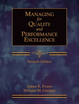 Managing For Quality And Performance Excellence Hardcover • $8.38