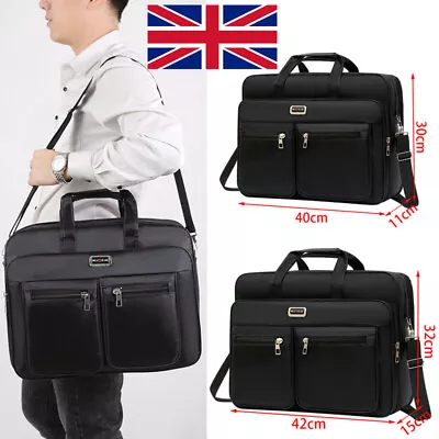 15.6  17  Laptop Bag Waterproof​ Business Briefcase Messenger Bags Shoulder UK • £9.89