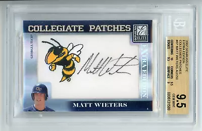 Matt Wieters 2007 Donruss Elite Extra Edition Logo Patch Auto /250 BGS 9.5 GM-MT • $14.99