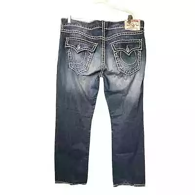 True Religion Men's Jeans Size 40 Dark Wash Stitching Detail • $50