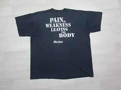 Vintage United States Marines (2XL) T Shirt  Pain Is Weakness  Graphic Rothco • $27.98