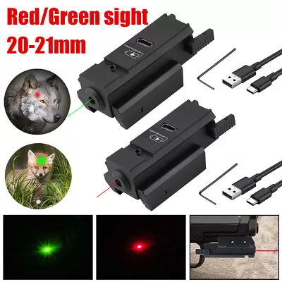 Solofish Tactical Flashlight Green/Red Laser Sight Slidable Picatinny Rail USB • $12.99