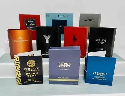 Men's Set Of 10 Cologne Samples Versace Giorgio Armani YSL BVLGARI Azzaro L • $29.96