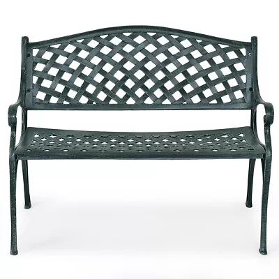 Topbuy Antique Garden Bench Park Yard Seat Aluminum Frame Outdoor • $149.99