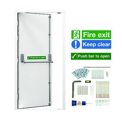 £495.99 • Buy Fire Exit Doors / Steel Security Emergency / Fire Escape Door With Panic Bar