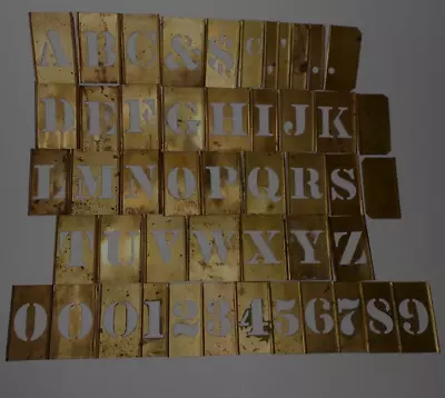 Vintage Reese’s Adjustable Brass Stencils Letters Numbers Extras 48 Pieces Q7 • $49.95