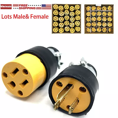 Lots Male&Female 125V Replacement Extension Cord Electrical End Plugs 15AMP • $36.88