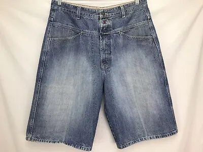 Marithe Francois Girbaud Mens Measures 34 Blue Denim Shorts 11.5 Inseam  (tag36) • $29.93