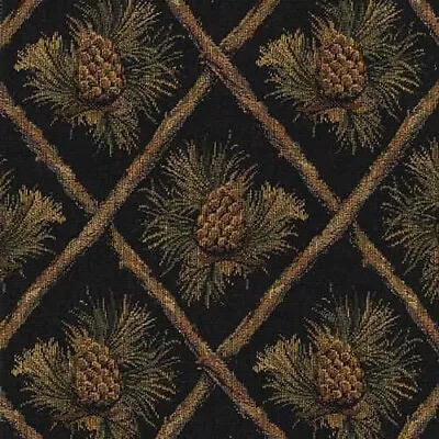 Pinecone Upholstery Fabric Mountain Lodge Cabin Rustic Bears Tapestry Furniture • $35.95