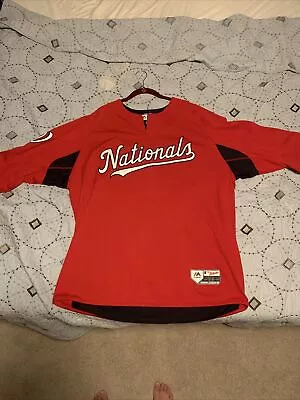 Washington Nationals MLB Men’s Jersey  Majestic Size 2X Pull Over Coolbase • $34.99