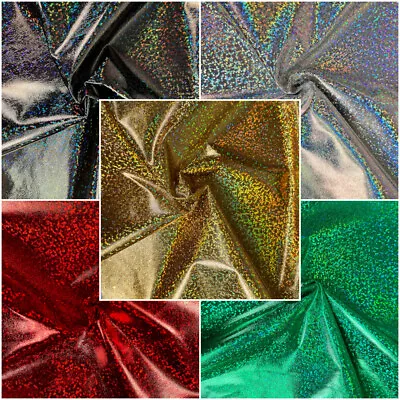 100% Polyester Hologram Foil Fabric Dancewear Costumes Festival 150cm Wide • £4.30