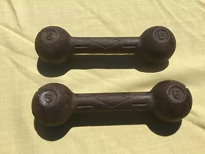 Vintage Pair Of Dan Lurie Dumbbell's Pistol Grip 5LBS Each • $75