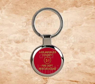 Squad 51 LA County Fire Fighter Dept Emergency Rescue  Key Chain • $5.30