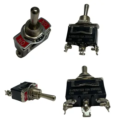 4-Pack - 3 Pin 3 Way Latching Metal Toggle Switch ON - OFF - ON 15A 250V AC • $12.99
