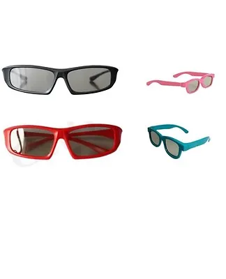 Family Pack Of 4 Pairs Of Passive 3D Glasses 2 Adults 2 Kids Universal For Tvs • £8.49