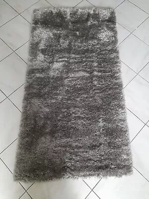 New Modern Grey Soft Shag Shaggy Floor Hall Hallway Runner Rug 80x150cm • $89