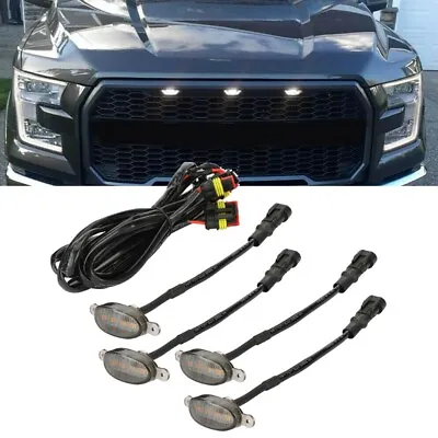 4x Smoked Lens White LED Front Grille Running Lights For Ford F-150 Raptor Style • $19.85