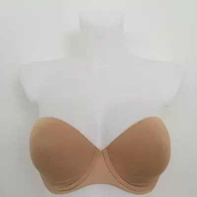 CALVIN KLEIN Strapless Bra Size 34D Beige  Padded Underwired Push-Up  New* F1 • £9.99