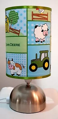 John Deere Farm Animals Tractor Touch Lamp Base Fabric Shade • $79.98