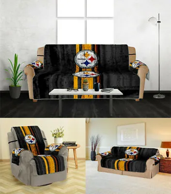 $37.04 • Buy Pittsburgh Steelers Slipcovers Sofa Cover Recliner Love Seat Cushion Protectors