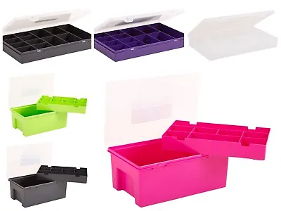£6.75 • Buy Wham Plastic Compartment Storage Box Jewellery Organiser Earrings Case Container