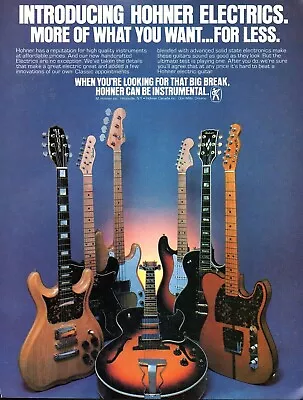 Vtg 70s HOHNER ELECTRIC GUITAR & BASS MAGAZINE PRINT AD Prince Tele Pinup Page • $11.99