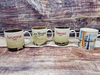 $19.99 • Buy Lot Of 4 Starbucks City State Mugs Tokyo Las Vegas Hawaii Arizona 2011 2012