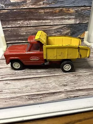 1960s Tonka Red Cab Yellow Toy Pressed Steel Dump Truck Vintage • $75