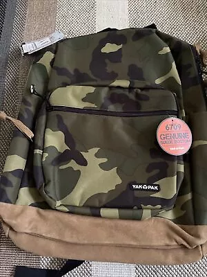 YAK PAK Plaid DELUXE Student Backpack SHOULDER BAG School Green Camo • $24.95