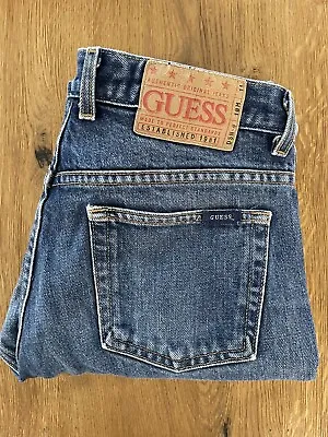 Vintage Guess Mid Blue Men's Denim Bootleg Jeans Size 29 Made In USA Rare • $39
