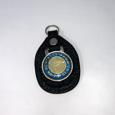 Vintage Mercedes-Benz Classic Leather & Metal Keychain • $15.99