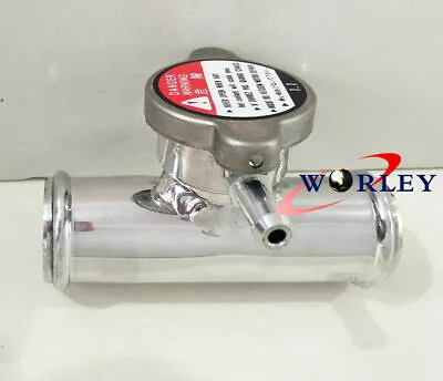 38mm 1-1/2  OD Alloy Inline Radiator Pipe Filler Neck&Free 1.1 BAR Cap 90 Degree • $21.86